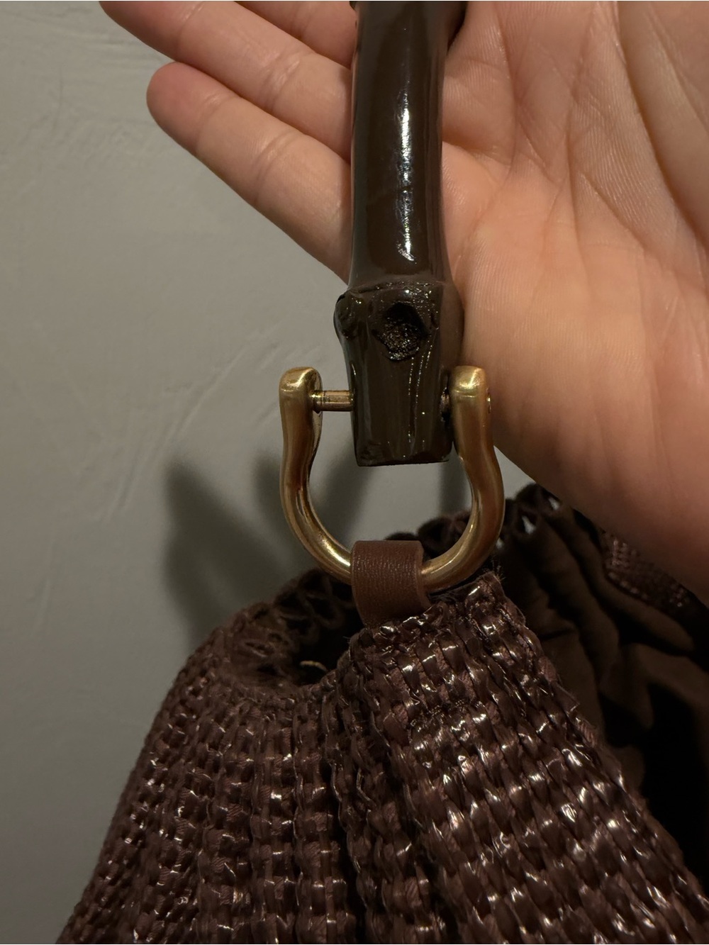 Cult Gaia Large Banu Bamboo Top Handle Bag in Cocoa - Picture 9 of 10